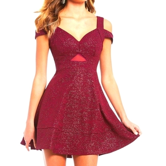 Honey and Rosie small dark red sparkle party dress - Picture 4 of 16